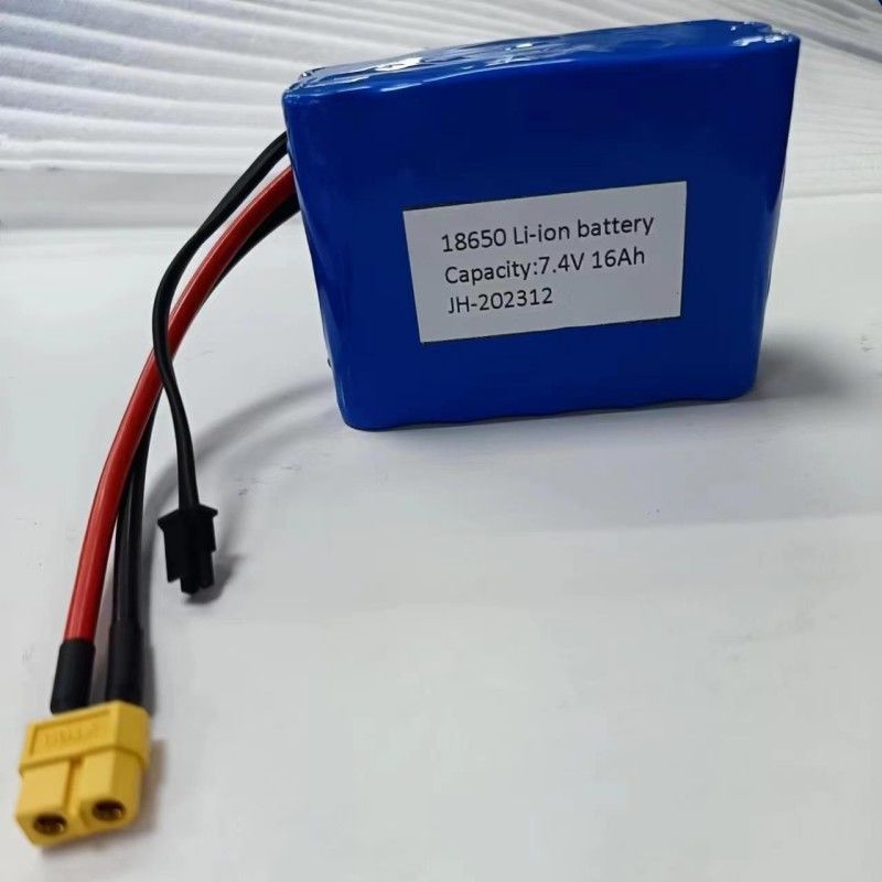بطارية مخصصة 7.4V 16Ah 2S5P 18650 خلية 3200mAh BMS 25A مع وصلة شحن MX3.0