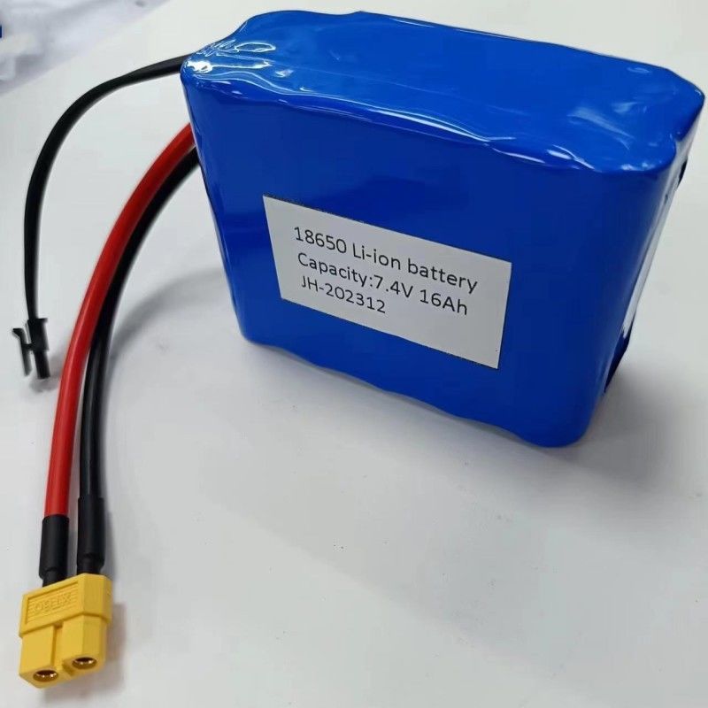بطارية مخصصة 7.4V 16Ah 2S5P 18650 خلية 3200mAh BMS 25A مع وصلة شحن MX3.0