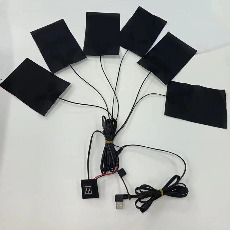 6 في 1 وسادة تدفئة مخصصة للملابس كل 10 X 15 سم أسود 5 فولت USB مع مفتاح