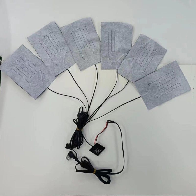6 في 1 وسادة تدفئة مخصصة للملابس كل 10 X 15 سم أسود 5 فولت USB مع مفتاح