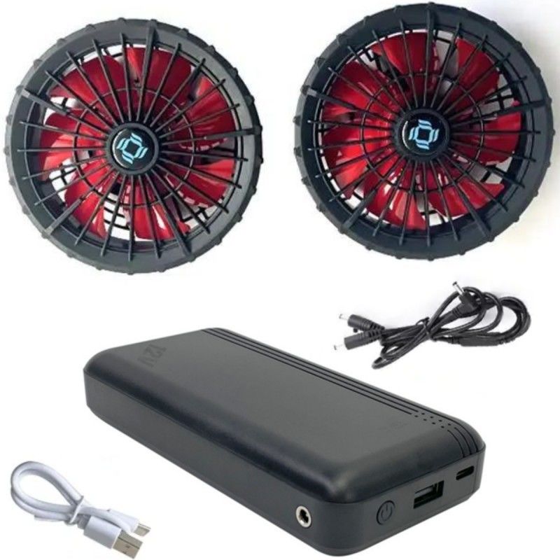 مكيف الجاكيت تبريد المروحة بطارية 12v 20000mAh السرعة العالية 10 ساعة وقت العمل