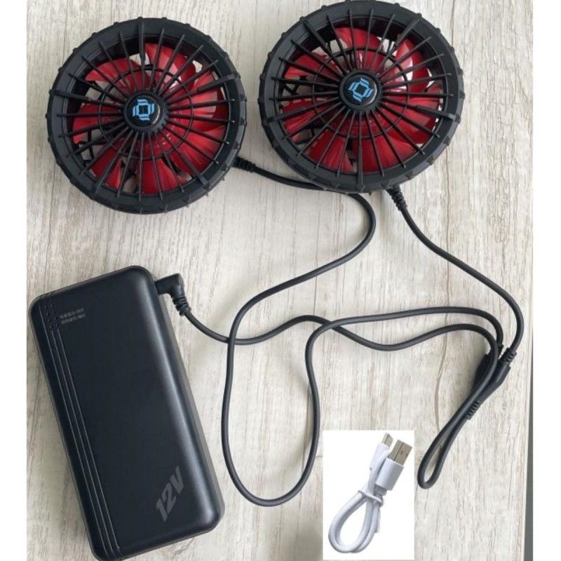 مكيف الجاكيت تبريد المروحة بطارية 12v 20000mAh السرعة العالية 10 ساعة وقت العمل
