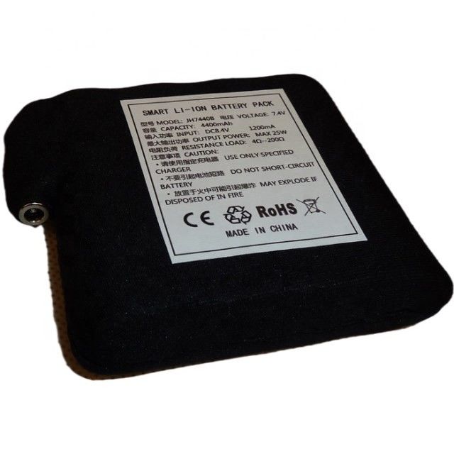 بطارية مغلفة في قماش أسود 7.4 فولت 4400mAh 5200mAh 6400mAh 7000mAh بطاريات للسترة الساخنة