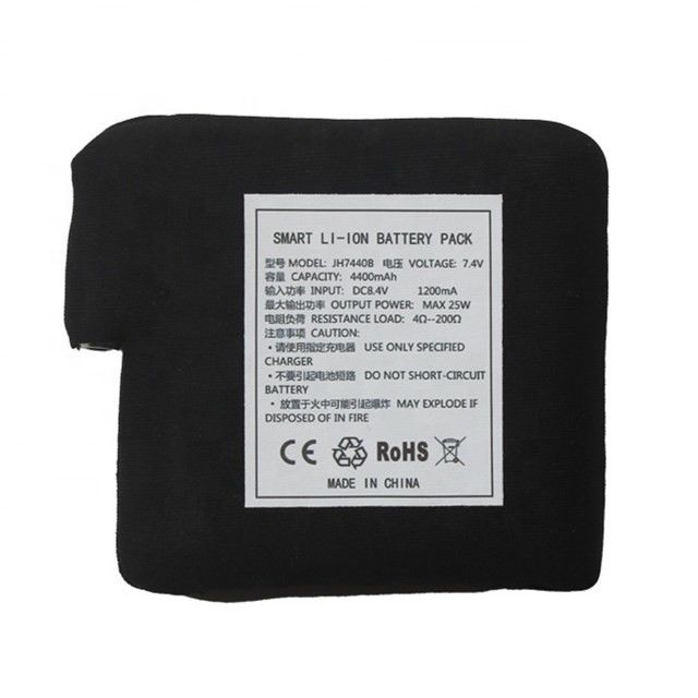 بطارية مغلفة في قماش أسود 7.4 فولت 4400mAh 5200mAh 6400mAh 7000mAh بطاريات للسترة الساخنة