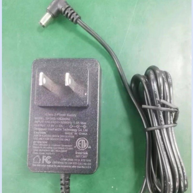 شاحن بطارية 12 فولت 2A US Plug DC Bend Head 90° 2.1 ملم
