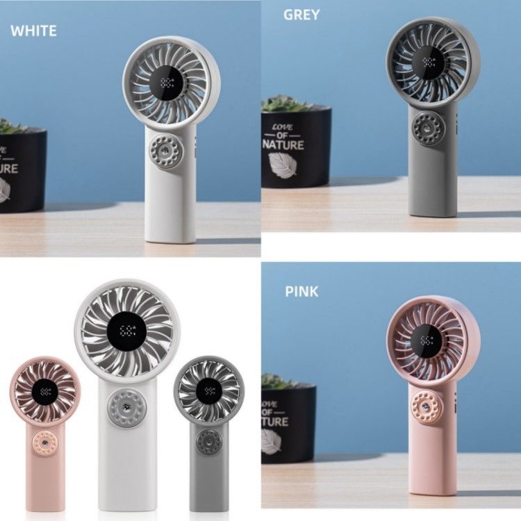 شاشة LED رقمية تعمل بالبطارية مروحة يدوية معلقة مروحة عنق مروحة كهربائية مروحة يدوية قابلة للطي للسفر