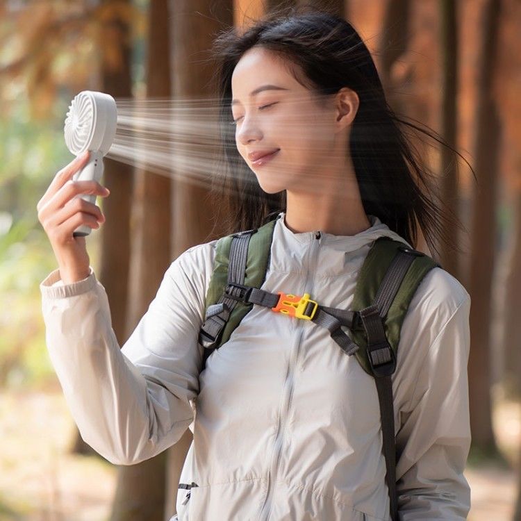 شاشة LED رقمية تعمل بالبطارية مروحة يدوية معلقة مروحة عنق مروحة كهربائية مروحة يدوية قابلة للطي للسفر
