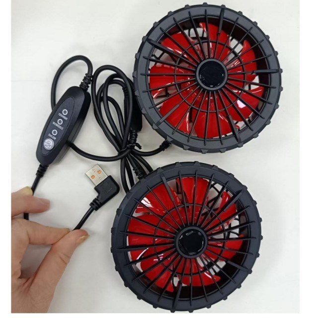 مروحة تبريد سترة 12 فولت مروحة USB التحكم في سرعة الرياح 12 فولت عالية 9 فولت متوسطة 5 فولت منخفضة