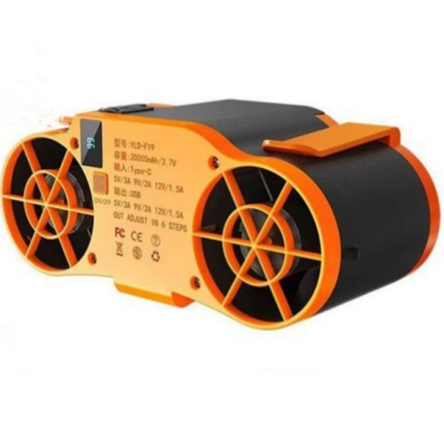 بطارية 20000mAh مروحة الخصر المحمولة 6 مستويات السرعة القابلة للتعديل ووظيفة بنك الطاقة